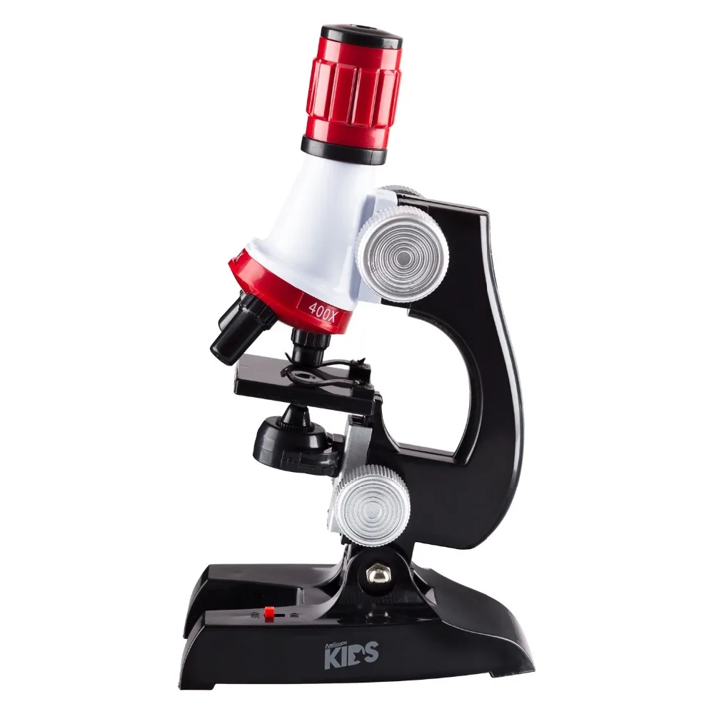 AmScope 100X 1200X светодиодный детский Начинающий микроскоп игрушка набор + Горки