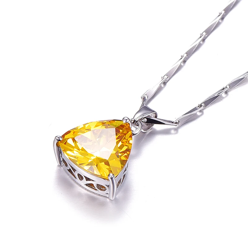 BONLAVIE 100% Серебро 925 пробы подвеска с желтым цитрином лучший подарок для девушки