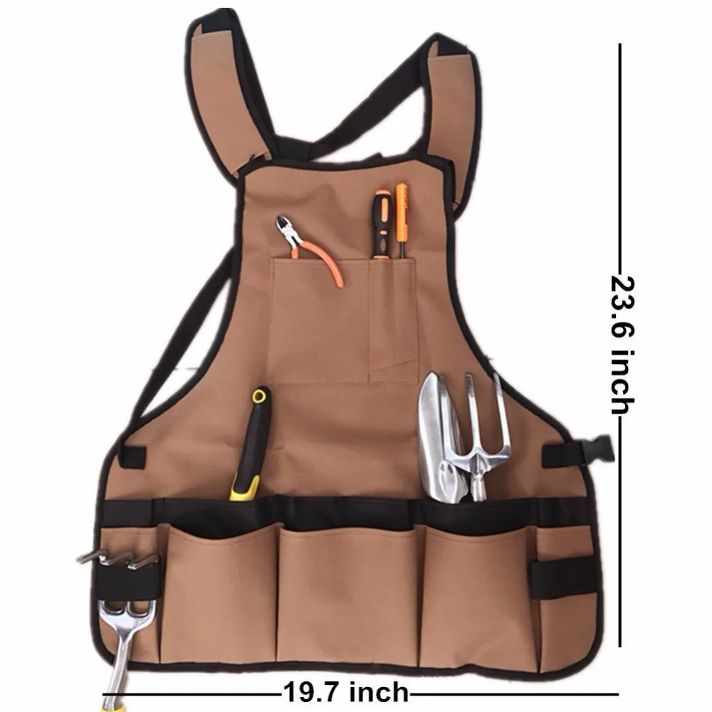 

Canvas Packet Apron Garden Tools Multifunctional Aprons Hardware Tool Storage Bag Planting Gardener Craft Work Wear