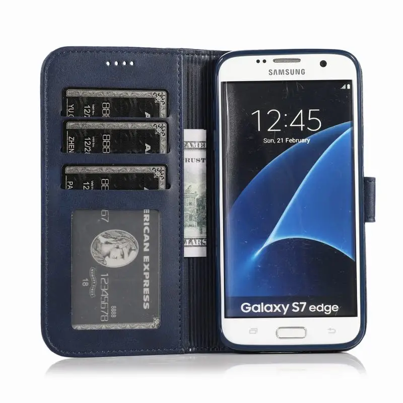 Кожаный чехол для samsung Galaxy S7 S6 Edge S8 S9 S10 Plus S10 E 5G, роскошный винтажный Простой Футляр, чехлы для телефонов
