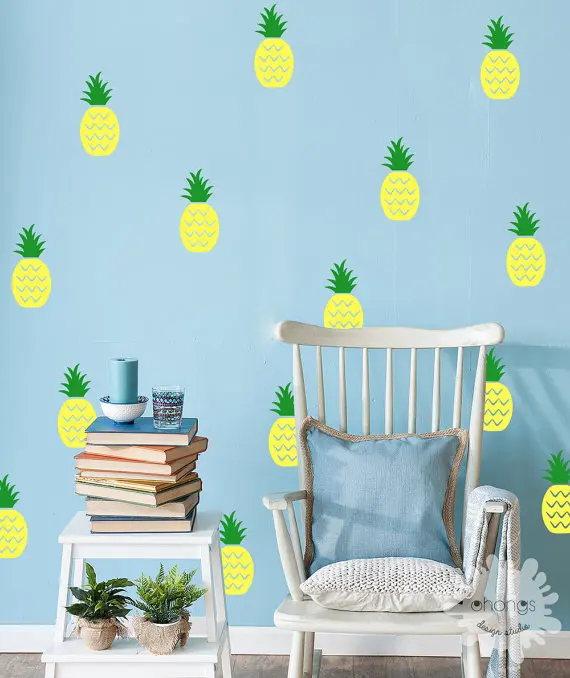14 шт стикер на стену ананаса бесплатная доставка|pineapple wall sticker|wall stickerstickers stickers |