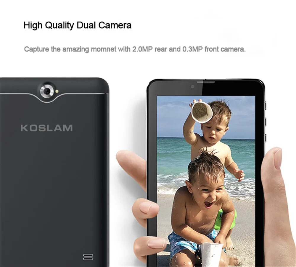 KOSLAM 7 дюймов Android 7,0 MTK 4 ядра планшетный ПК 1 Гб Оперативная память 8 ГБ Встроенная память два слота sim-карты AGPS WI-FI Bluetooth