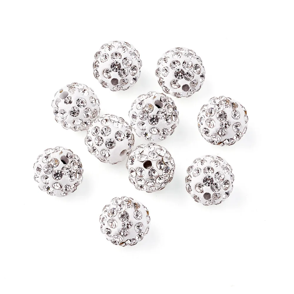 Бусины для стразы из полимерной глины Круглые 10 мм отверстие 1 5 шт. | Украшения и