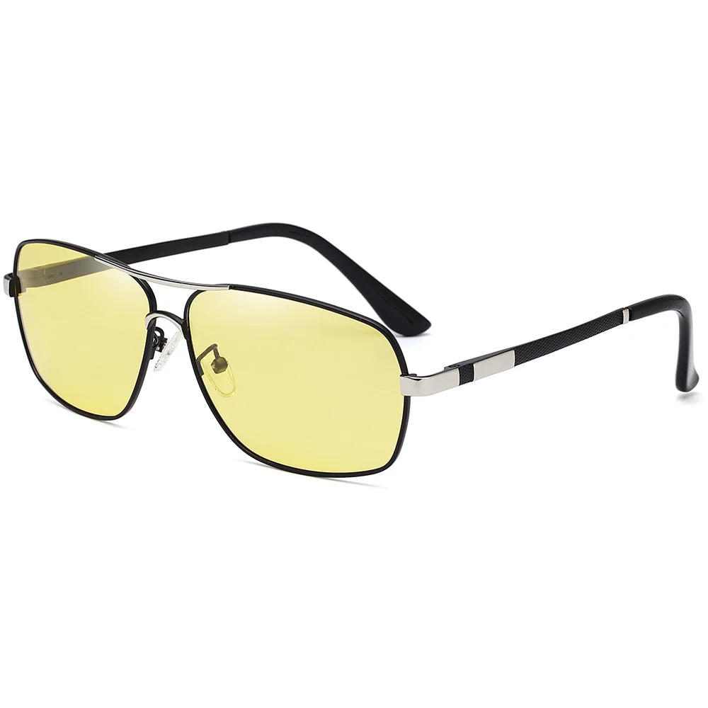Black silver Yellow Raydem новые мужские Поляризованные Сменные цветные солнцезащитные очки для пилота оправа из металлического сплава для вождения, мужские фотохромные очки - Цвет линз: Black silver Yellow