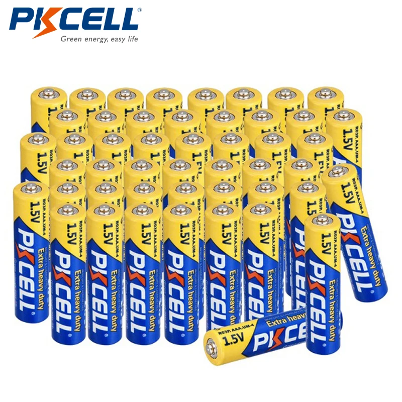 100 шт. Pkcell AAA батареи 3A батарея Супер сверхмощный цинк карбон Pilhas 1 5 V R03P