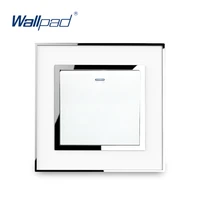 1 gang 1 way light switch acrylic mirror panel with silver frame wallpad rocker 1 button power switch 16a ac110 250v white