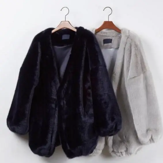 Vetement 2019 Winter Women's Faux Fur Coat Artificial Overcoat Furry Jacket Femme Plus Size Fake Outwear Z291 | Женская одежда
