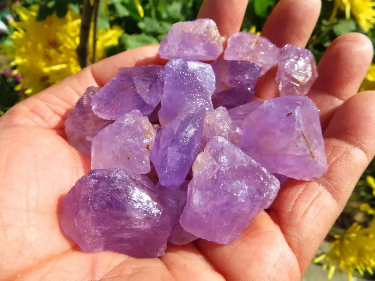 Natural amethyst raw stone home decorative violet crystal for healing meditation.ore rock specimens | Дом и сад