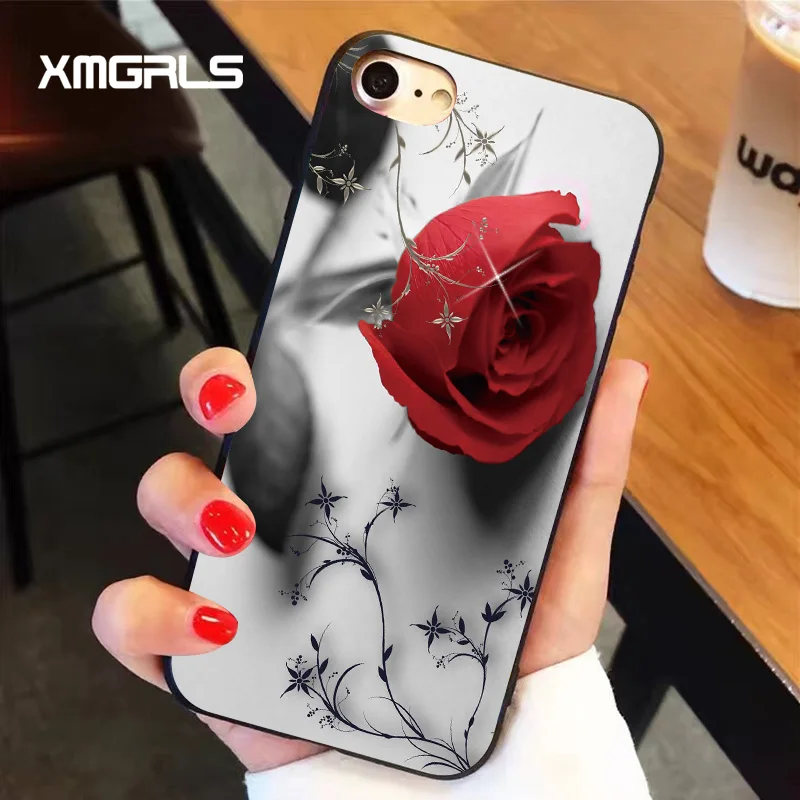 Xmgrls любовь розы для iphone 8 Чехол нескользящая PC матовый масштаба мобильного
