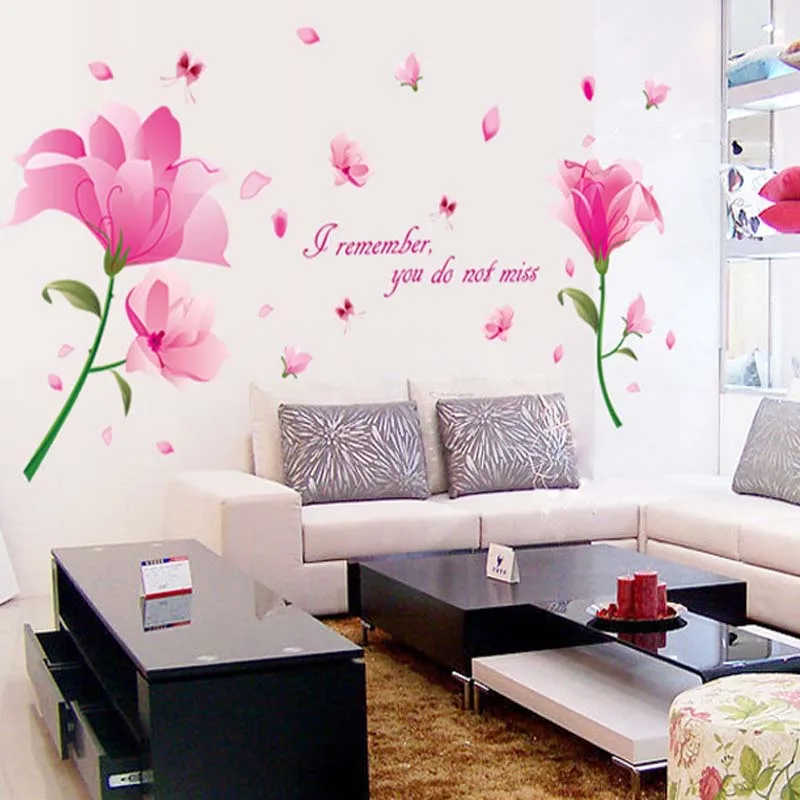 3D наклейки на стену цветы романтическая цитата сделай сам для гостиной дивана