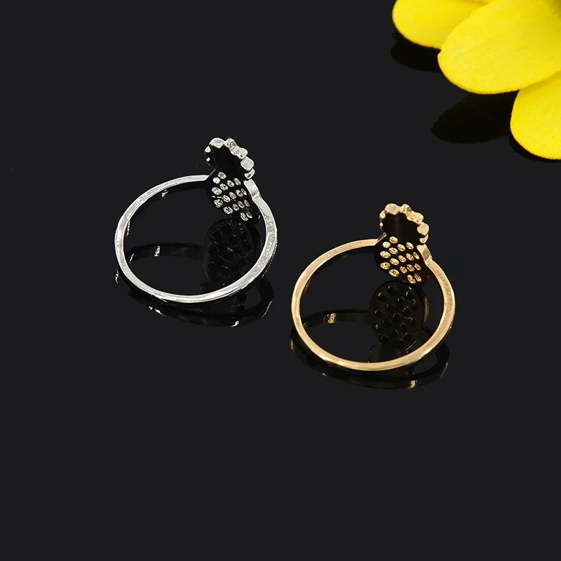 Новое поступление Открытое кольцо золотого и серебряного цвета фруктовое с