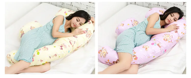 

Pure Color U-Shape Pregnancy Pillow Cartoon Patterns Side Sleeping Pillow Home Bedding Mother And Baby Supplies almohadas cama