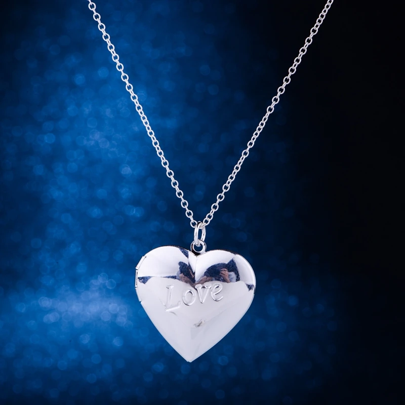 

Silver Plated Necklace, Silver Plated Pendant fashion jewelry , lovely cordiform shiny /cdxakvea dvfammma LQ-P034