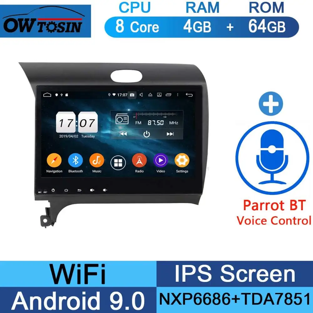 10," ips 8 ядерный 4G+ 64G Android 9,0 автомобильный мультимедийный плеер для Kia K3 Forte Cerato 3 2013 gps Радио Parrot BT - Цвет: 64G Parrot BT