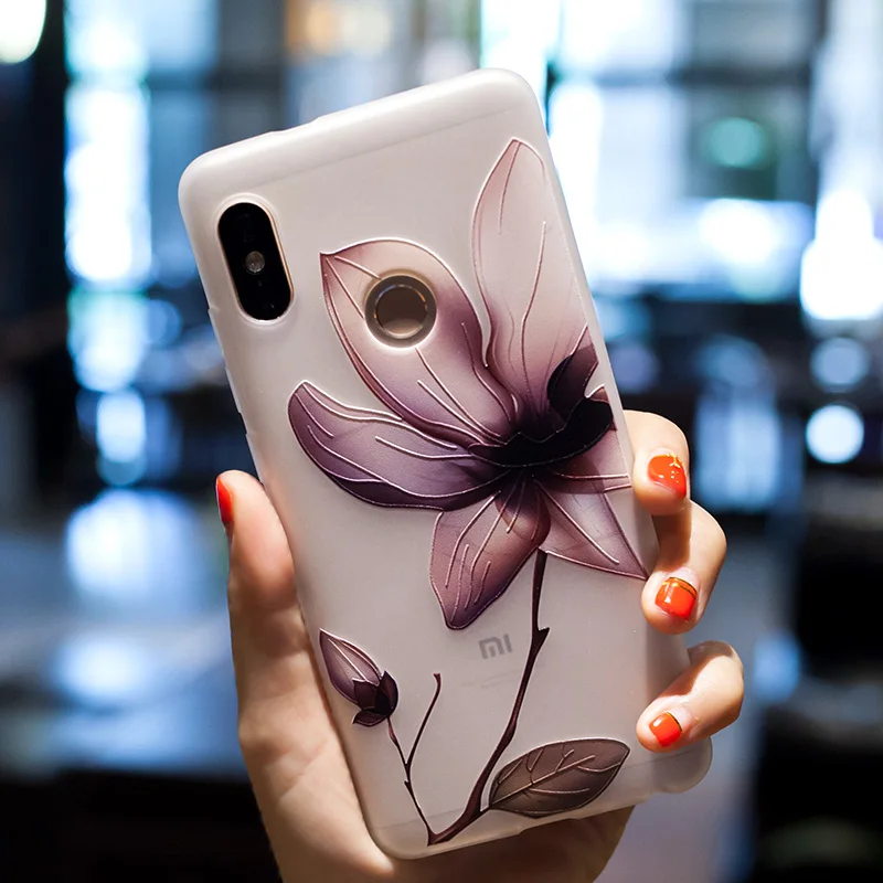 Case For Xiaomi Redmi 4X 4A Note 5A Luxury Flower 5X Mi A1 Soft TPU Relief Back Cover Transparent |