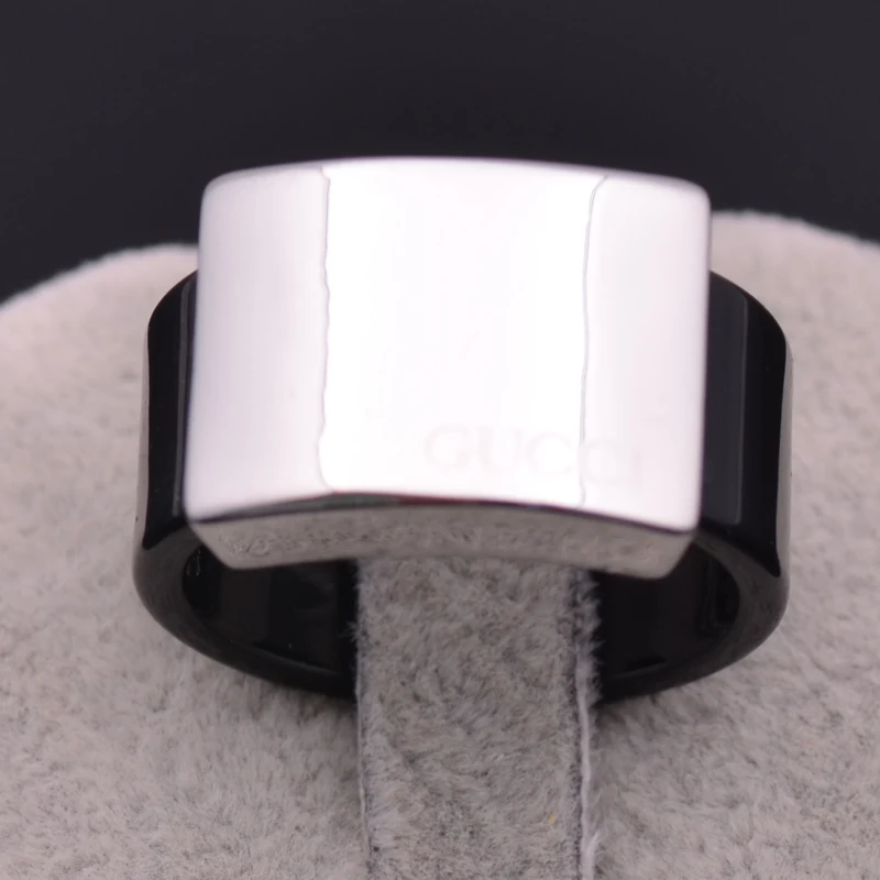 New Fashion women Jewelry Rings white gold color Black Acrylic Shiny Anti-allergy for Women Wedding Engagement Party Gift | Украшения и