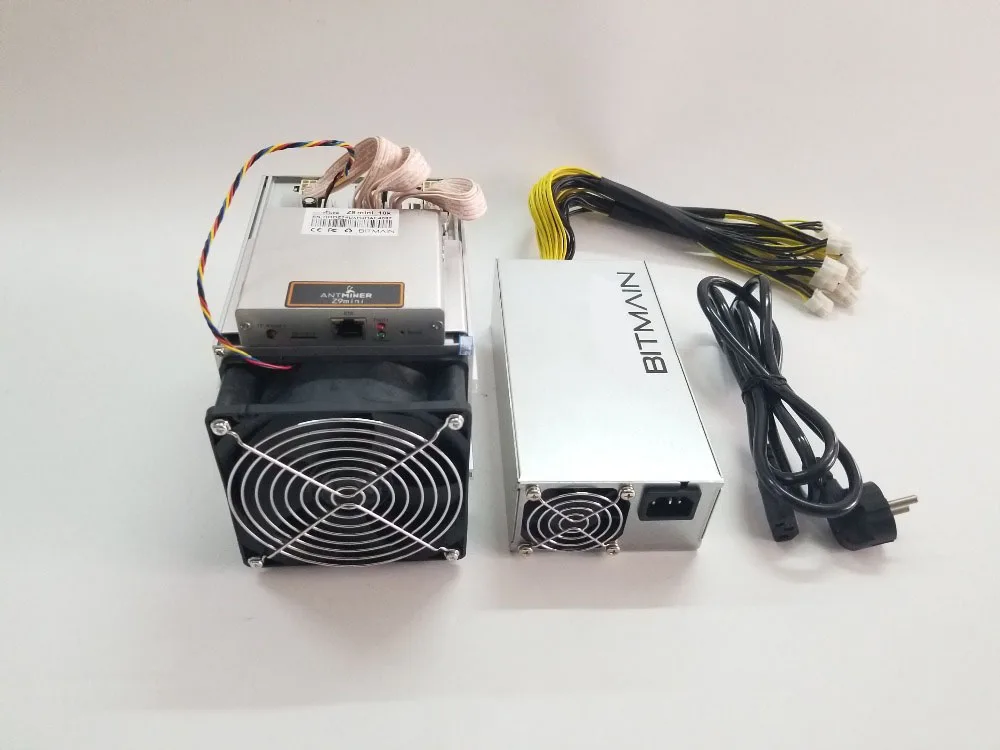 Фотомайнер бывший в употреблении Antminer Z9 Mini 10k Sol/s 300 Вт с блоком питания Bitmain APW3 1600