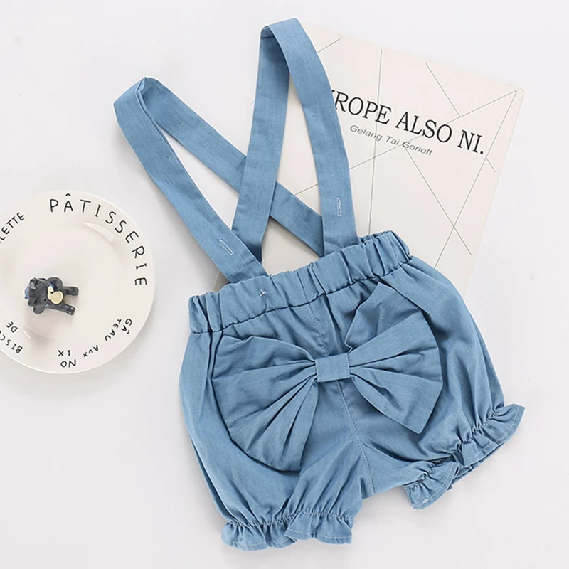 

2020 Girls Jumpsuit Summer Children's Clothing 0-3Yrs Baby Overalls Girls Jeans Shorts Bow Girls Jean Summer Children Girl Short