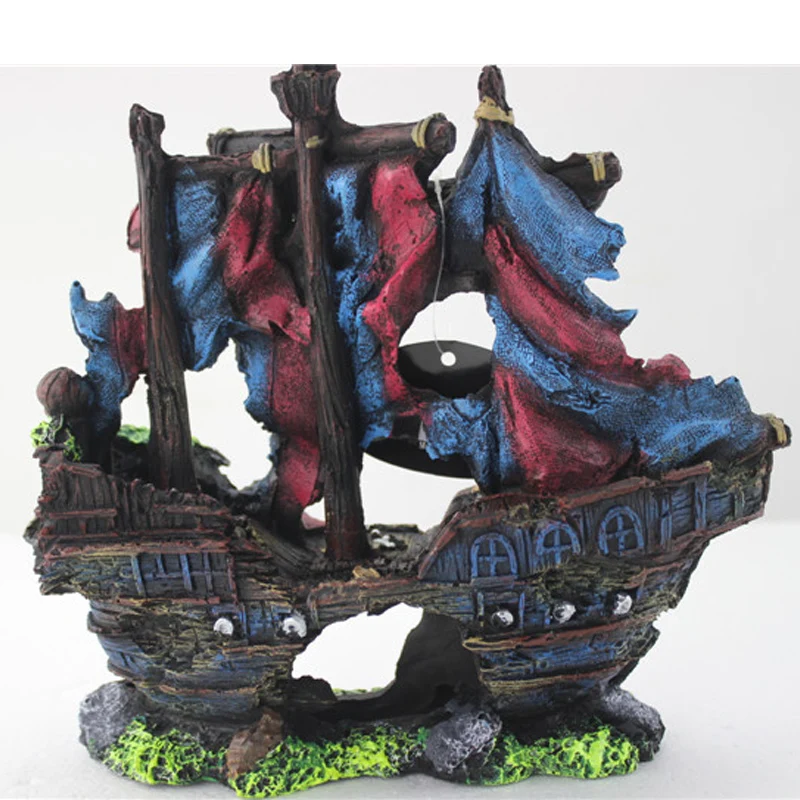 Пиратский корабль смолаы украшения аквариум пейзаж | Дом и сад
