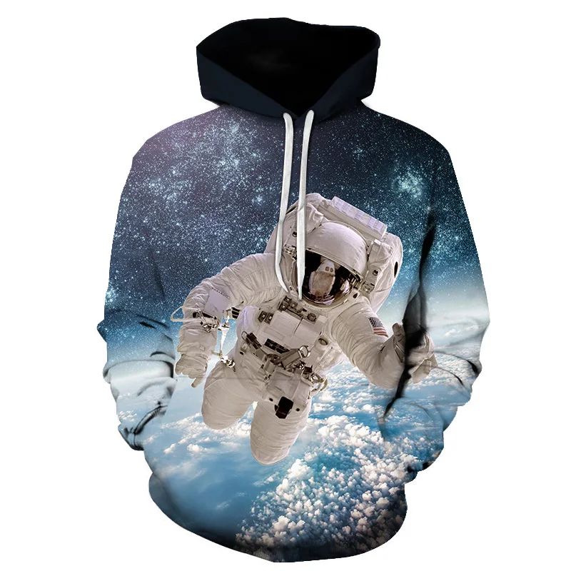 WY607 Космос астронавт 3D толстовки мужские женские толстовки SpaceX космический корабль Мужская толстовка пальто Забавный Хип Хоп StarmanX пуловер с капюшоном - Цвет: WY607