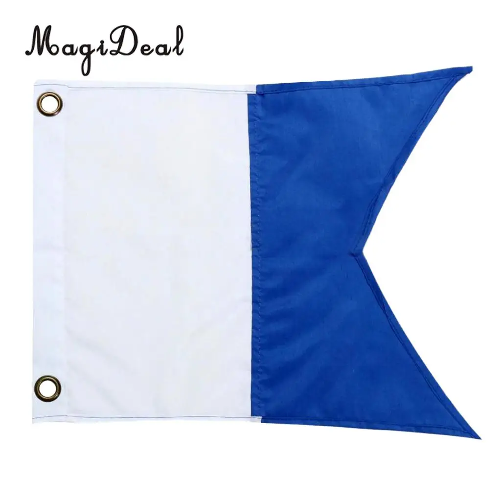 MagiDeal 60x72 см полиэстер синий белый флаг лодки знак подводного плавания