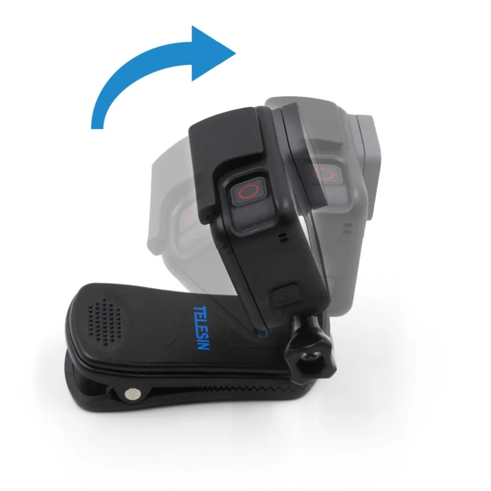 TELESIN Quik Release 360 Rotary Backpack Clip Clamp Rec-mounts Fast Hat Mount for GoPro Hero 6 5 4 3 2 Xiaomi YI | Электроника