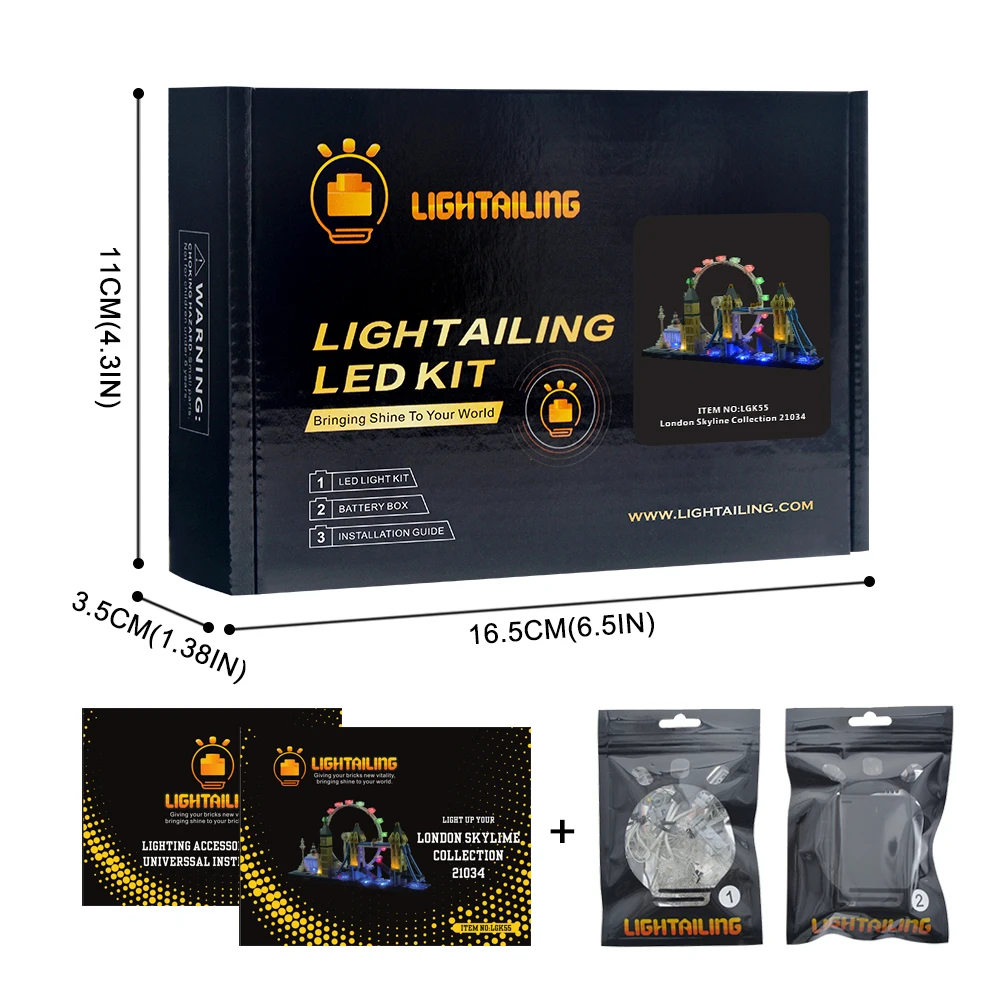 LED Light Set Светильник, светодиодный светильник, комплект для архитектурного дизайна, Лондонский светильник, совместимый с 21034(не включает модель - Цвет: LED Light Set