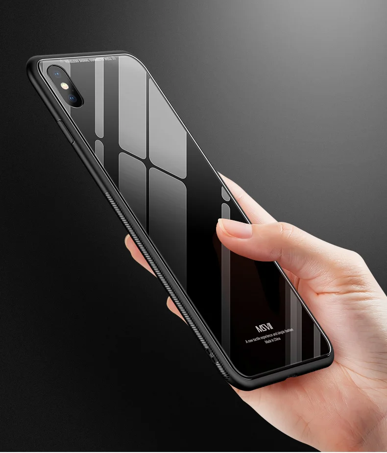 Msvii Чехлы для iPhone X XR XS Max чехол тонкий Коке для Apple iPhone XR чехол закаленное стекло задняя крышка для iPhone X S Max