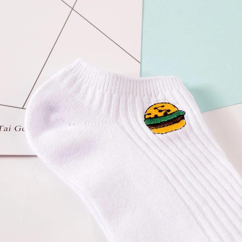 Socks 7 Новинка; милые женские носки-лодочки в стиле Харадзюку с вышитым улыбающимся лицом и КАКТУСОМ; хлопковые белые забавные фирменные милые тапочки в подарок для девочек - Цвет: Socks 7