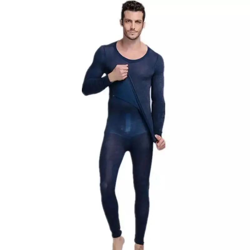 navy for men ZYSK, 37 градусов, постоянная температура, тонкое зимнее термобелье для женщин, теплый костюм, сексуальное облегающее женское нижнее белье - Цвет: navy for men