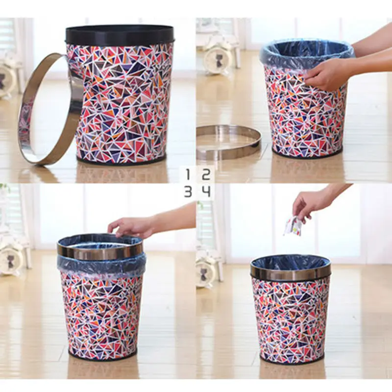 Европейский стиль бытовые пластиковые контейнеры для мусора Модная креативная