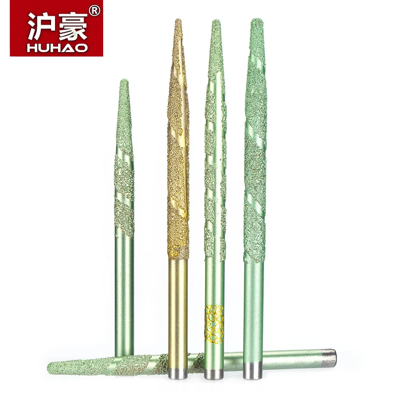 

HUHAO 1PC Metallurgical Fused Stone Carving Cutter Tools Embossed Lettering Granite Diamond Engraving Machine Router Bits