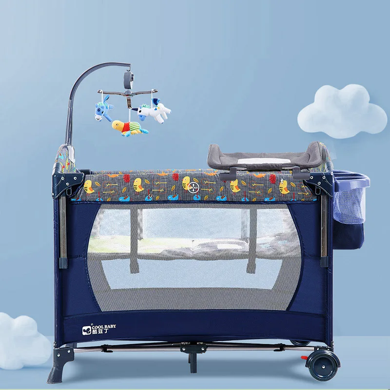 Coolbaby baby Переносная детская кроватка многофункциональная складная кроватка для младенца с Смена подгузников стол путешествия детская игра кровати для детская колыбель - Цвет: colour1