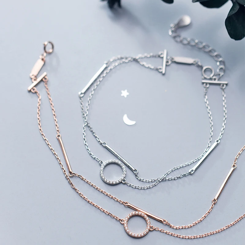 

PONYKISS Trendy 100% 925 Sterling Silver Chic Zircon Geometric Bracelets Women Dance Party Fine Jewelry Birthday Delicate Gift