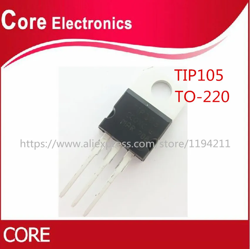 100 шт./лот TIP105 TRANS PNP DARL 60V 8A TO 220|Интегральные схемы| |