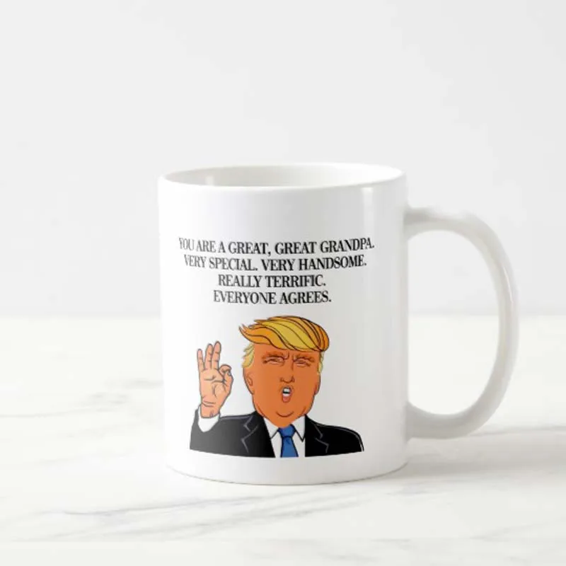 Забавная кофейная кружка с изображением Трампа на день рождения дедушки чайная