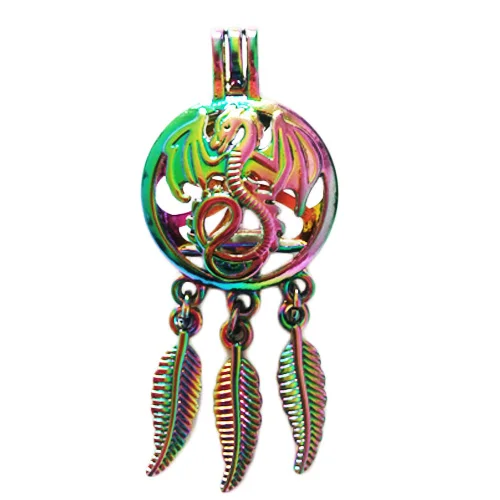 Rainbow Colored Dream Catcher Cage Pendant Star Dragon Owl Love Dreamcatcher Jewelry 5Pcs RPA1 | Украшения и аксессуары