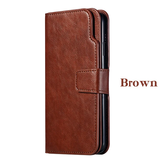Brown Чехол-Кошелек J4plus J6plus с откидной крышкой и подставкой для карт, кожаный чехол для samsung Galaxy J4 J6 Plus J3 J5 J7 EU Carcasa, чехол Etui - Цвет: Brown