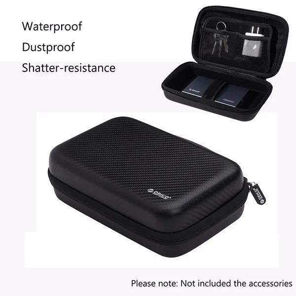 ORICO HDD коробка для хранения EVA водонепроницаемый кабель аксессуары защитный чехол для хранения большая емкость коробка чехол Портативный чехол - Цвет: Black