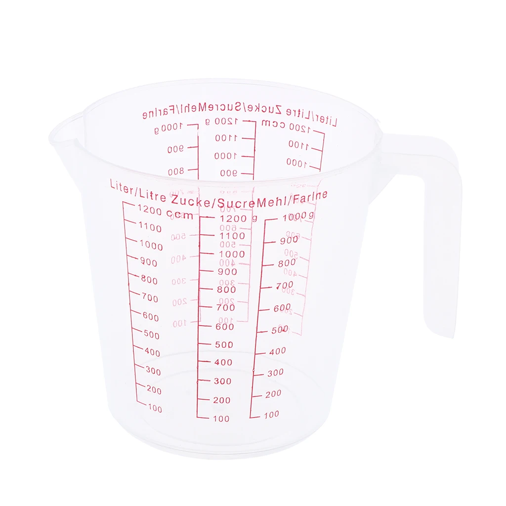 Measuring Cup Plastic Beaker - Heat Resistant Transparent Labs Graduated Beakers 1200ml | Дом и сад