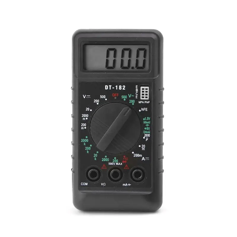 DT182 Extra Mini Digital Multimeter With Buzzer Overload Protection Pocket Voltmeter Ampere Ohm Meter Test Probe DC AC LCD | Инструменты