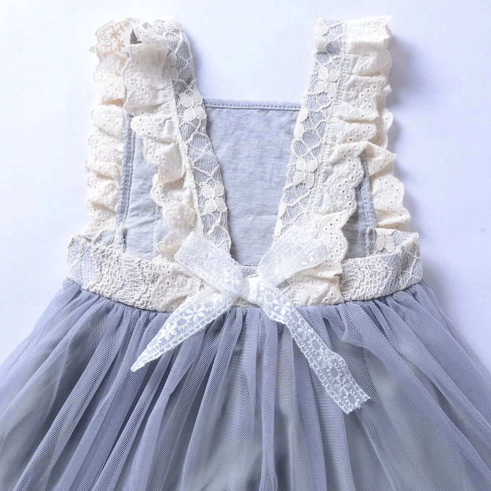 Лидер продаж 2020 кружевное платье без рукавов для девочек детская одежда