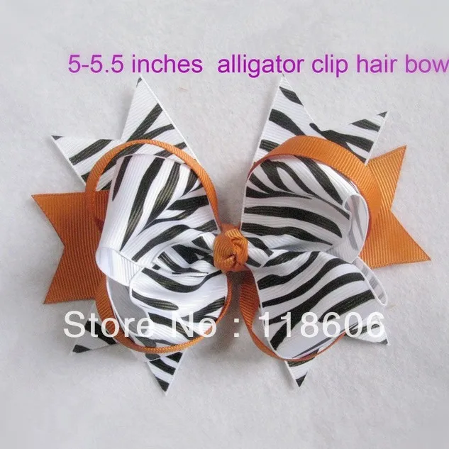 50 шт./лот светло розовый бант для волос с принтом зебры модный бутик большой