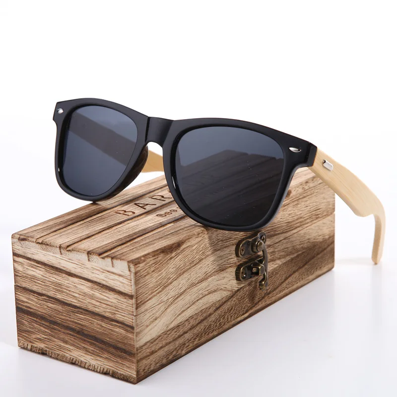 Black Polarized BARCUR розовые солнцезащитные очки, дерево бамбуковые женские солнцезащитные очки модные Зеркальные Солнцезащитные очки женские брендовые дизайнерские очки - Цвет линз: Black Polarized