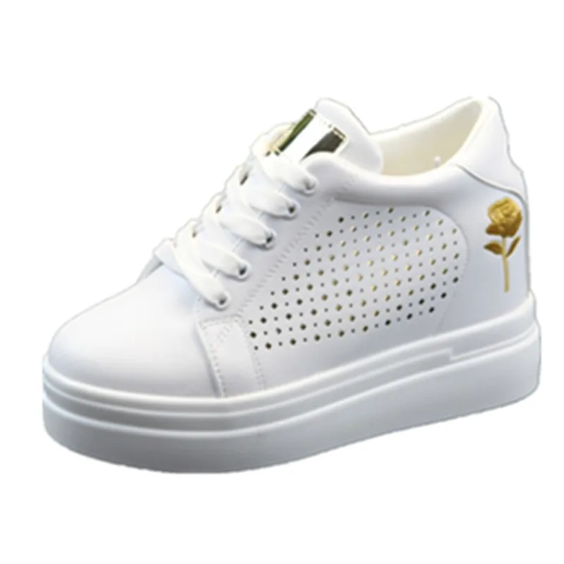 

Women Sneakers 2019 Fashion Casual Shoes Woman Comfortable Breathable White Height increased Platform Sneakers Chaussure Femme