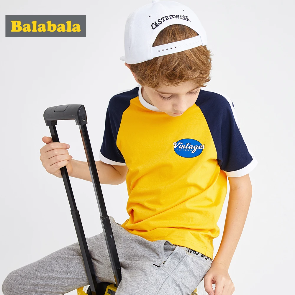 BalabalaChildren футболка с короткими рукавами для мальчиков хлопковая больших детей