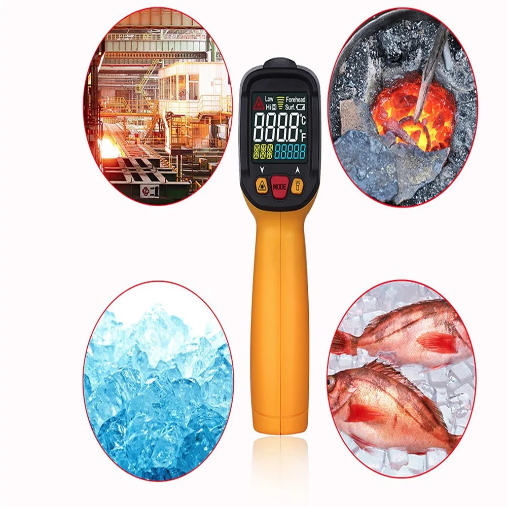 Peakmeter pm6530c Бесконтактный цифровой инфракрасный термометр Красочные Подсветка