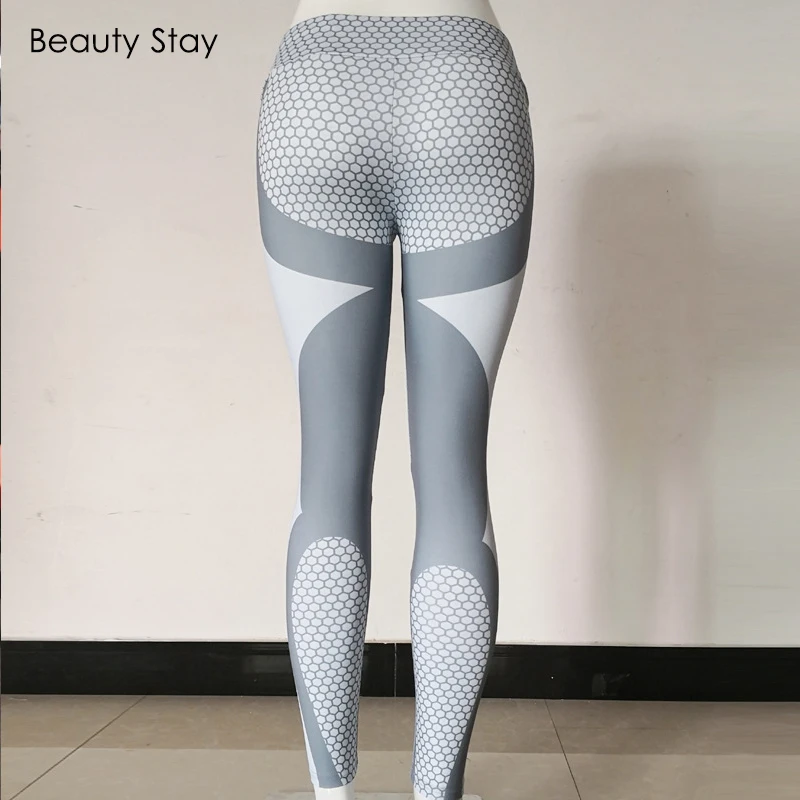 Женские леггинсы с высокой талией Beauty Stay модные облегающие пуш-апом и принтом для