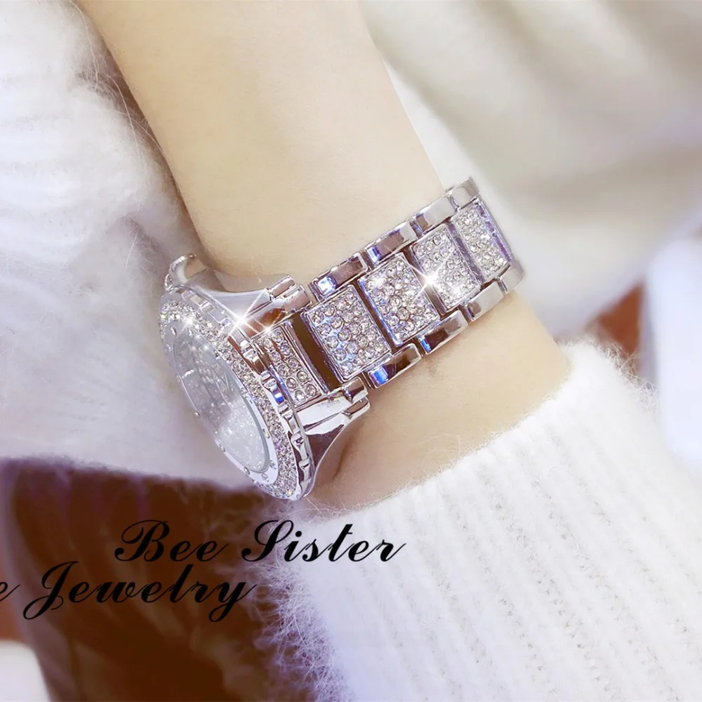 Часы наручные женские со стразами люксовые брендовые известные кварцевые для