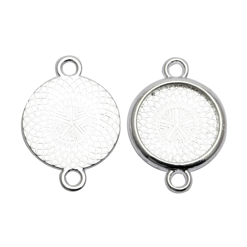 Пустые Настройки кабошонов с двойным отверстием 10 шт./лот 14 мм основа для подносы